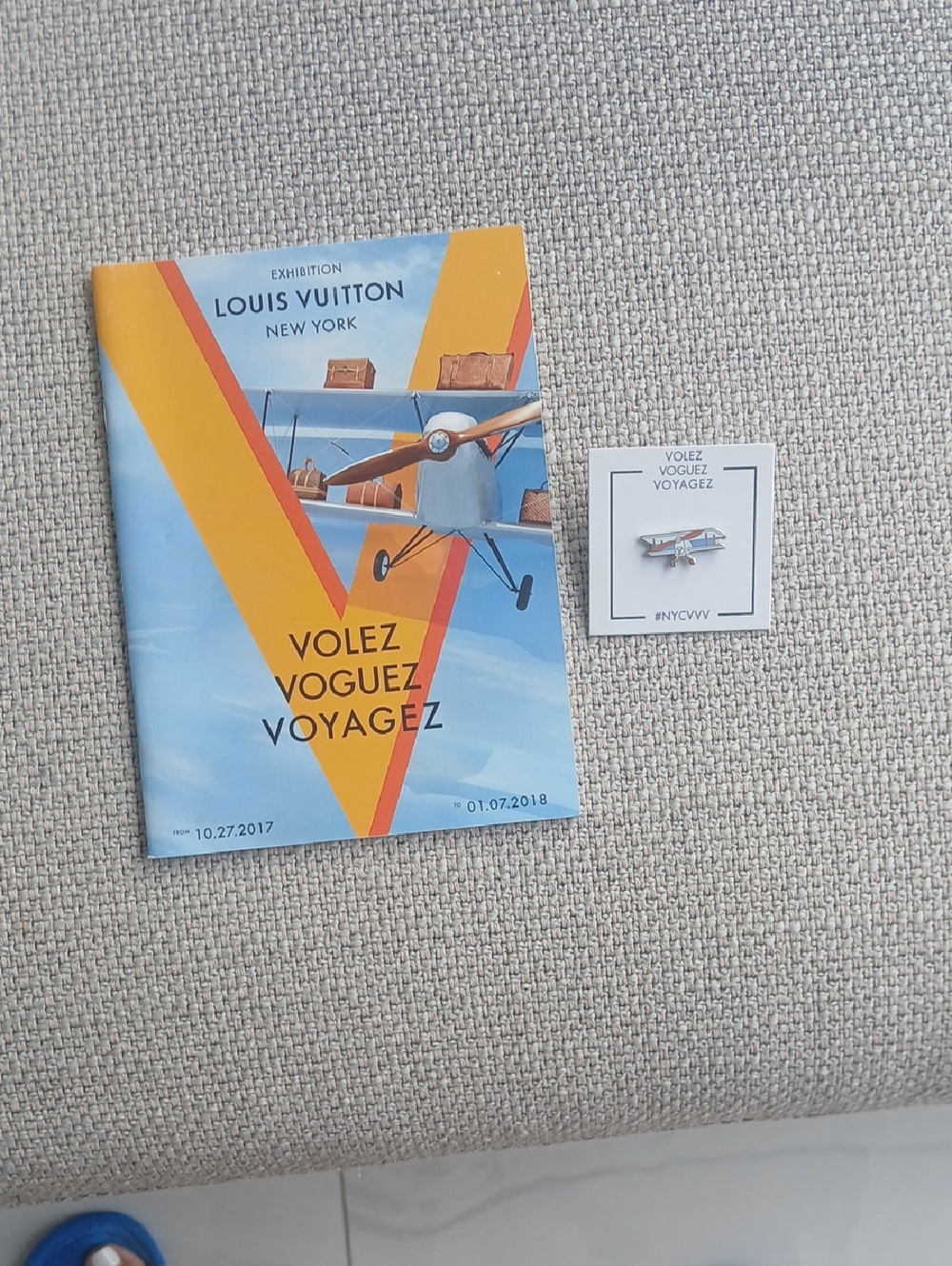 Louis Vuitton Volez Voguez Voyagez Booklet & Airplane Pin - Blue, Yellow, Orange